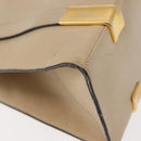 CELINE Shoulder Bag Leather Beige Gold Auth bs30225-16