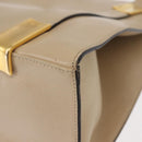 CELINE Shoulder Bag Leather Beige Gold Auth bs30225-17
