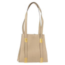 CELINE Shoulder Bag Leather Beige Gold Auth bs30225-1