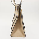 CELINE Shoulder Bag Leather Beige Gold Auth bs30225-4