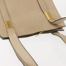 CELINE Shoulder Bag Leather Beige Gold Auth bs30225-7