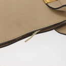 CELINE Shoulder Bag Leather Beige Gold Auth bs30225-8