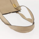 CELINE Shoulder Bag Leather Beige Gold Auth bs30225-9