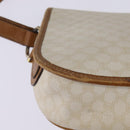 CELINE Macadam Canvas Shoulder Bag PVC Leather White Gold Auth bs30227-17
