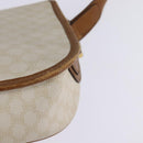 CELINE Macadam Canvas Shoulder Bag PVC Leather White Gold Auth bs30227-8