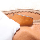 CELINE Macadam Canvas Shoulder Bag PVC Leather White Gold Auth bs30227-12