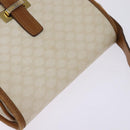 CELINE Macadam Canvas Shoulder Bag PVC Leather White Gold Auth bs30227-6