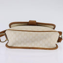CELINE Macadam Canvas Shoulder Bag PVC Leather White Gold Auth bs30227-5