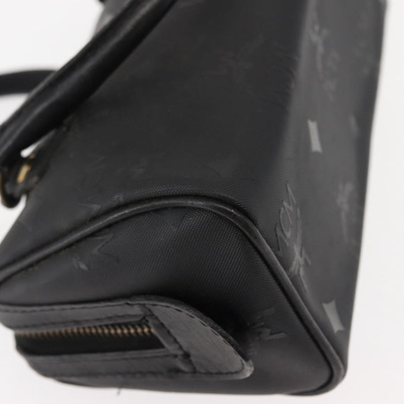 MCM Vicetos Logogram Mini Hand Bag PVC Leather Black Gold Auth bs30228