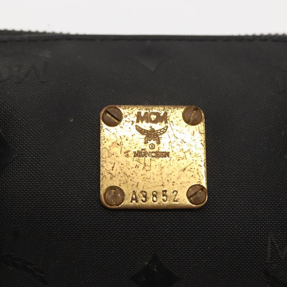 MCM Vicetos Logogram Mini Hand Bag PVC Leather Black Gold Auth bs30228