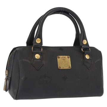 MCM Vicetos Logogram Mini Hand Bag PVC Leather Black Gold Auth bs30228