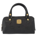 MCM Vicetos Logogram Mini Hand Bag PVC Leather Black Gold Auth bs30228-13