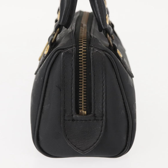 MCM Vicetos Logogram Mini Hand Bag PVC Leather Black Gold Auth bs30228