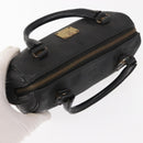 MCM Vicetos Logogram Mini Hand Bag PVC Leather Black Gold Auth bs30228-6