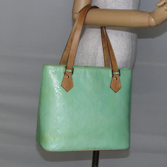 LOUIS VUITTON Monogram Vernis Houston Hand Bag Peppermint M91303 LV Auth bs30229