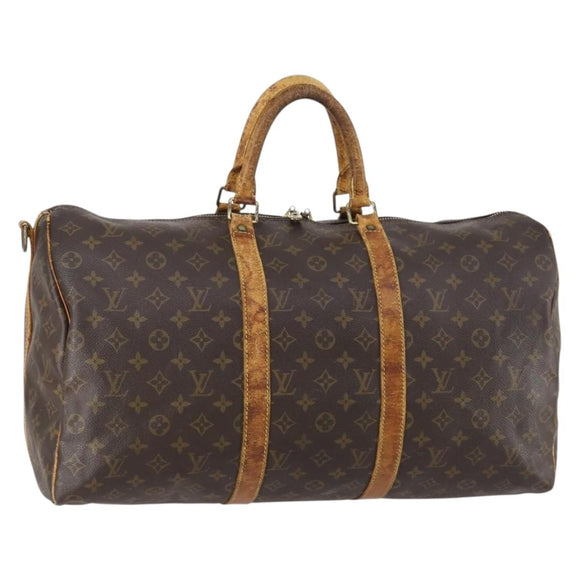 LOUIS VUITTON Monogram Keepall Bandouliere 55 Boston Bag M41414 LV Auth bs30234
