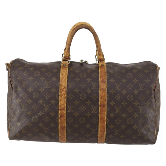 LOUIS VUITTON Monogram Keepall Bandouliere 55 Boston Bag M41414 LV Auth bs30234