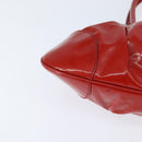 Salvatore Ferragamo Gancini Marissa Bag Patent leather Red Silver Auth bs30235-9
