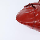 Salvatore Ferragamo Gancini Marissa Bag Patent leather Red Silver Auth bs30235-15