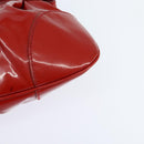 Salvatore Ferragamo Gancini Marissa Bag Patent leather Red Silver Auth bs30235-16