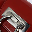 Salvatore Ferragamo Gancini Marissa Bag Patent leather Red Silver Auth bs30235-10