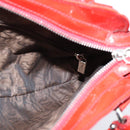 Salvatore Ferragamo Gancini Marissa Bag Patent leather Red Silver Auth bs30235-18