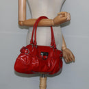 Salvatore Ferragamo Gancini Marissa Bag Patent leather Red Silver Auth bs30235-21