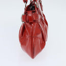 Salvatore Ferragamo Gancini Marissa Bag Patent leather Red Silver Auth bs30235-4