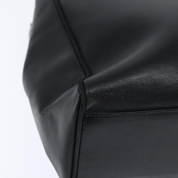 Salvatore Ferragamo Vala Tote Bag Leather Black Gold Auth bs30236