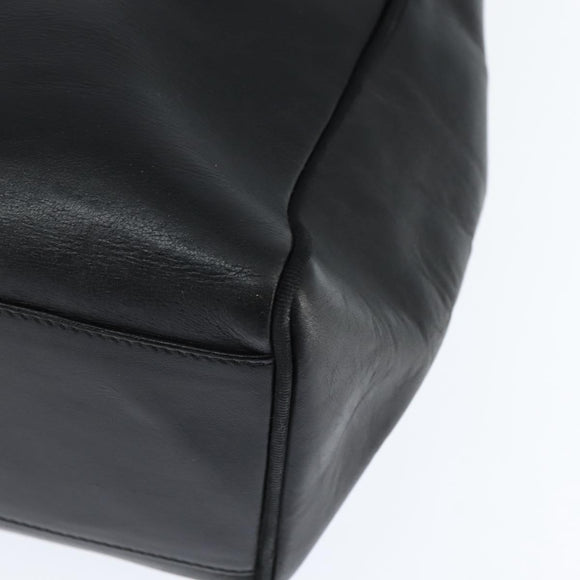 Salvatore Ferragamo Vala Tote Bag Leather Black Gold Auth bs30236