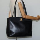 Salvatore Ferragamo Vala Tote Bag Leather Black Gold Auth bs30236-19