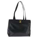 Salvatore Ferragamo Vala Tote Bag Leather Black Gold Auth bs30236-13