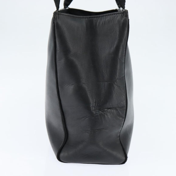 Salvatore Ferragamo Vala Tote Bag Leather Black Gold Auth bs30236