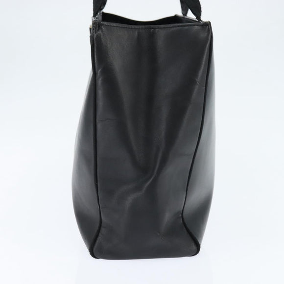 Salvatore Ferragamo Vala Tote Bag Leather Black Gold Auth bs30236