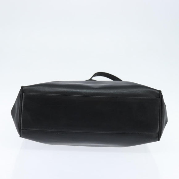 Salvatore Ferragamo Vala Tote Bag Leather Black Gold Auth bs30236