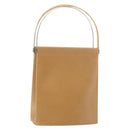 CARTIER Trinity Hand Bag Leather Beige Gold Auth bs30237-1
