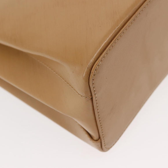 CARTIER Trinity Hand Bag Leather Beige Gold Auth bs30237