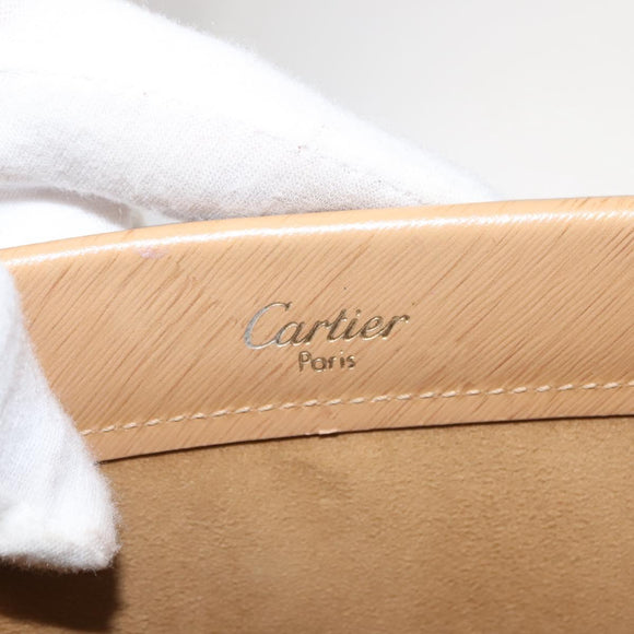 CARTIER Trinity Hand Bag Leather Beige Gold Auth bs30237