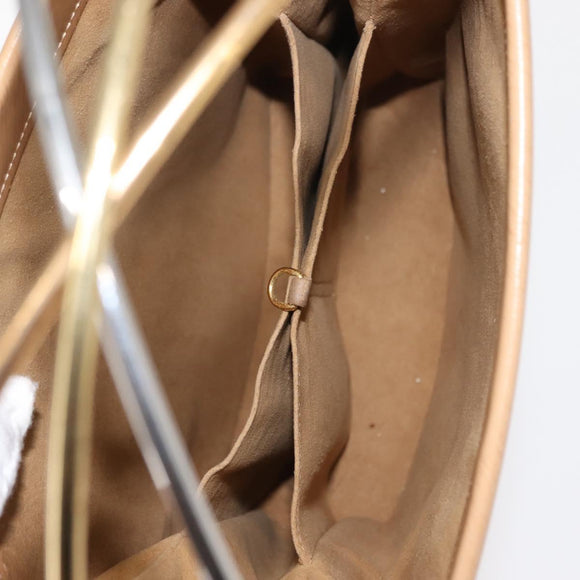 CARTIER Trinity Hand Bag Leather Beige Gold Auth bs30237