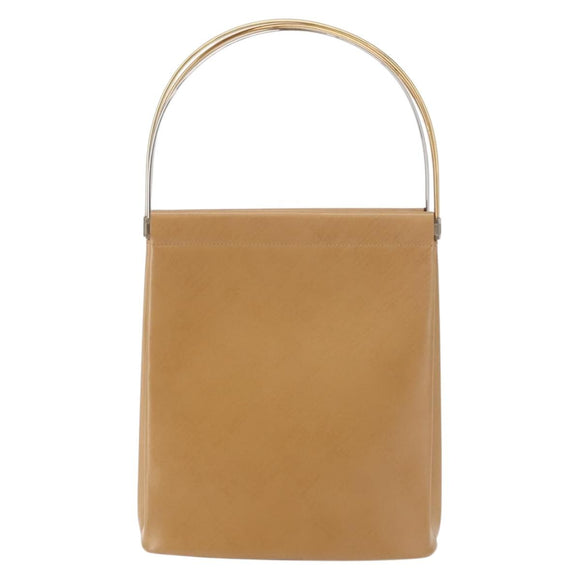 CARTIER Trinity Hand Bag Leather Beige Gold Auth bs30237