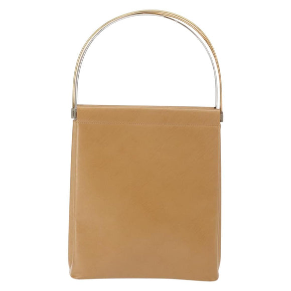 CARTIER Trinity Hand Bag Leather Beige Gold Auth bs30237