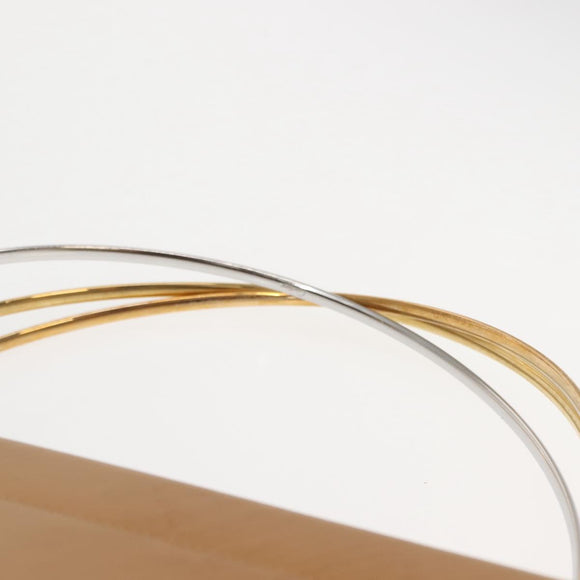 CARTIER Trinity Hand Bag Leather Beige Gold Auth bs30237