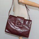 CARTIER Must Line Shoulder Bag Leather Bordeaux Gold Auth bs30238-20