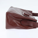 CARTIER Must Line Shoulder Bag Leather Bordeaux Gold Auth bs30238-4