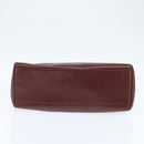 CARTIER Must Line Shoulder Bag Leather Bordeaux Gold Auth bs30238-5