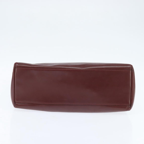 CARTIER Must Line Shoulder Bag Leather Bordeaux Gold Auth bs30238