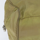 PRADA Boston Bag Nylon Beige Silver Auth bs30240-9