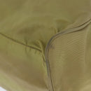 PRADA Boston Bag Nylon Beige Silver Auth bs30240-14