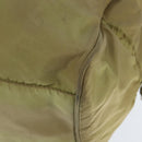 PRADA Boston Bag Nylon Beige Silver Auth bs30240-16