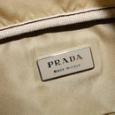 PRADA Boston Bag Nylon Beige Silver Auth bs30240-18